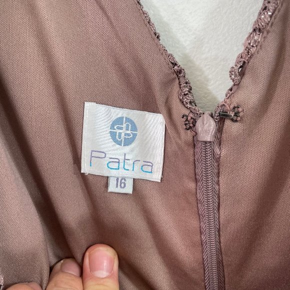 PATRA NWOT New Women's Plus Size 16 Evening Gown Mauve Pink w/ Lace Shell Long - Picture 6 of 16